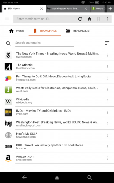 Обновление Amazon Silk для Kindle Fire. Особенности