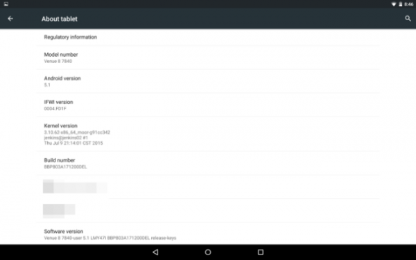 Dell Venue 8 7840 обновляется до Android 5.1